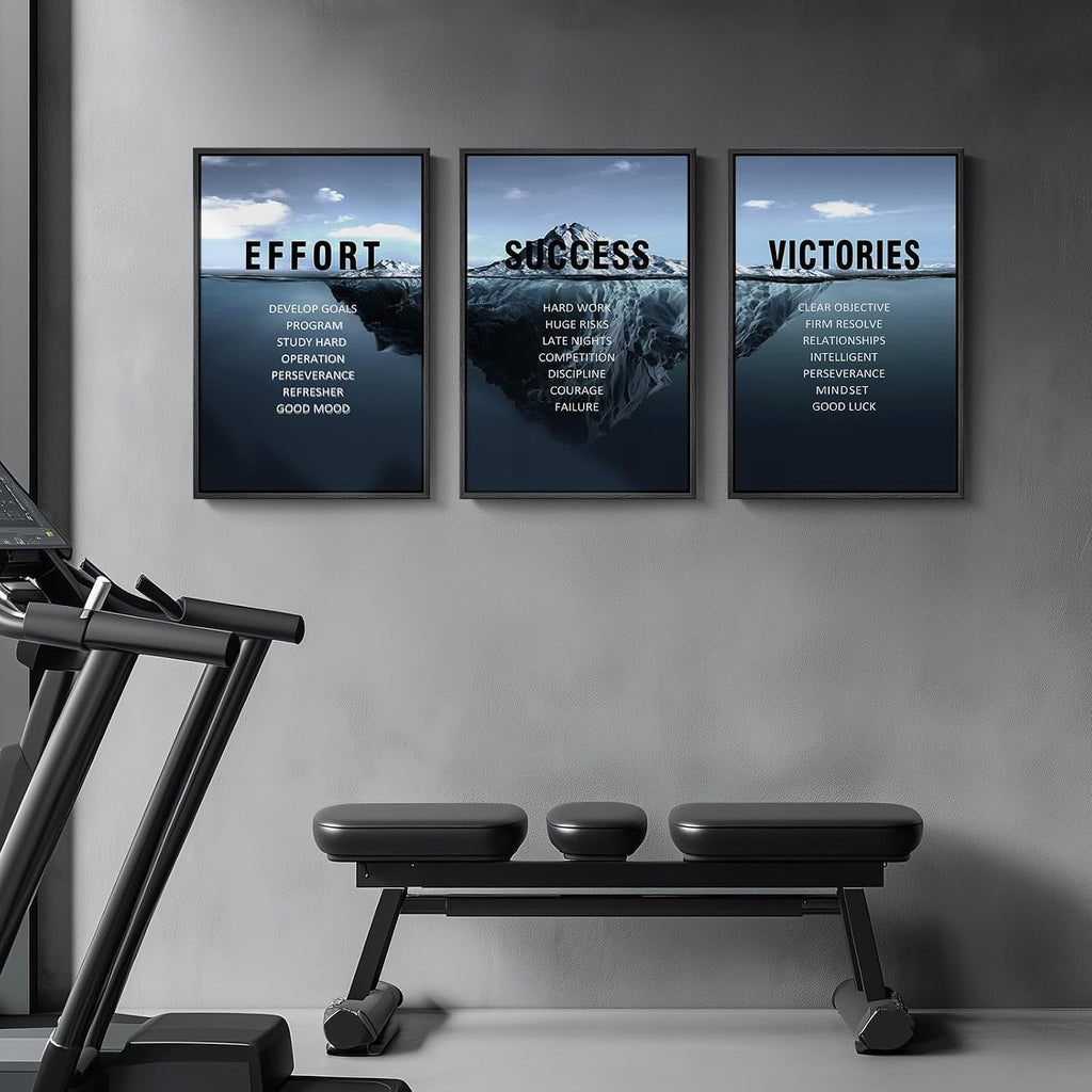 Framed Motivational Wall Art Navy Blue Iceberg 16x24-4