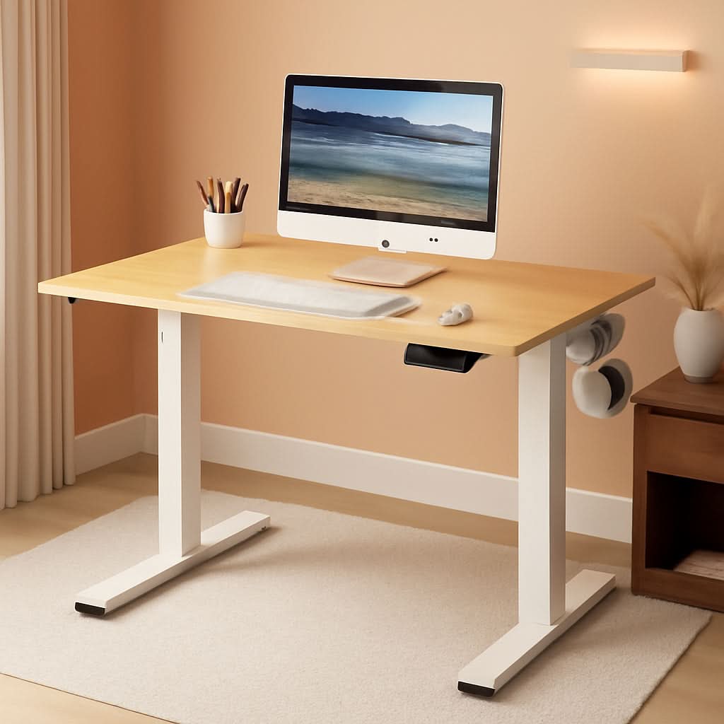 Oak Electric Height Adjustable Standing Desk 40x24-0