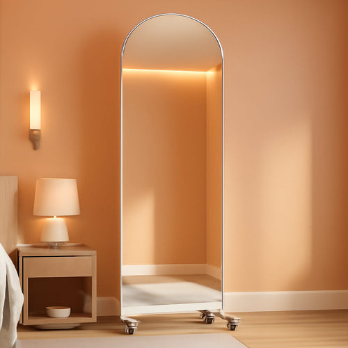 79 Inches Architectural Full Length Mirror Wheeled-0