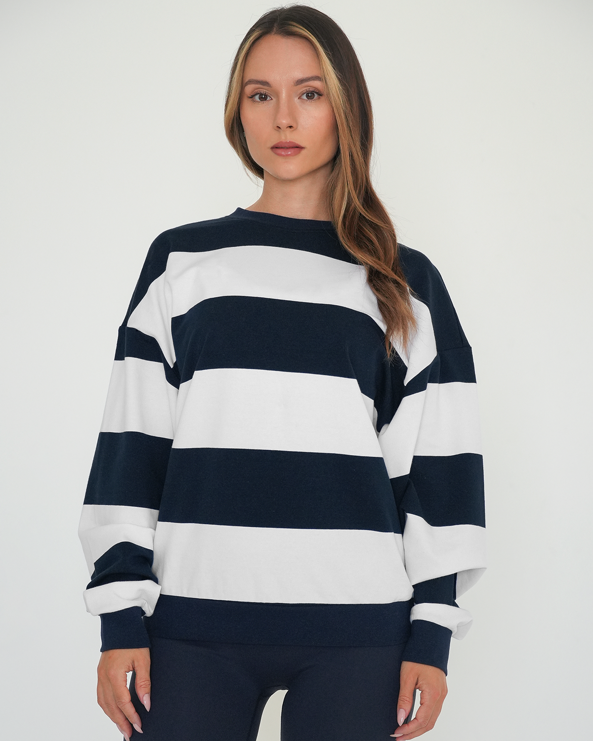 Rugby Stripe Relaxed Sweatshirt