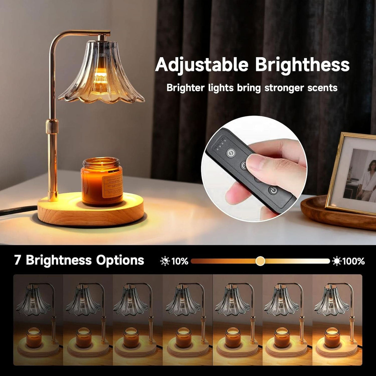 Candle Warmer Lamp With Timer Dimmer Height Adjustable-2