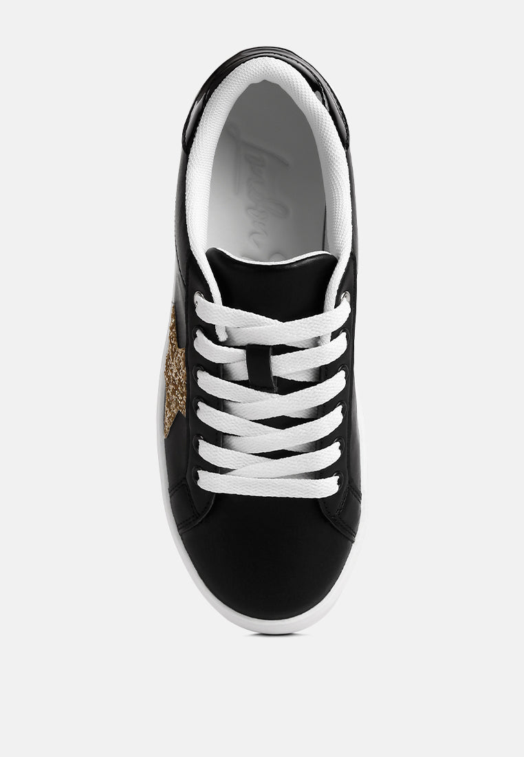 Starry Glitter Star Detail Sneakers-3